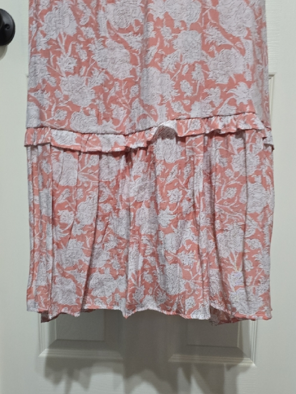 Smocked Ruffle Strap Maxi Dress in Coral - Picture 5 of 14